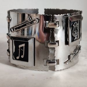 Vintage Musical Instruments Panel Bracelet